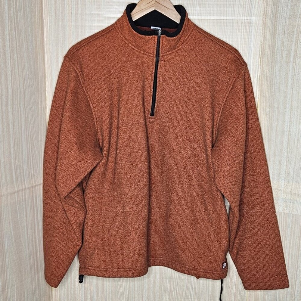 Old Navy Mens Burnt Orange Quarter Zip Fleece Pullover XL